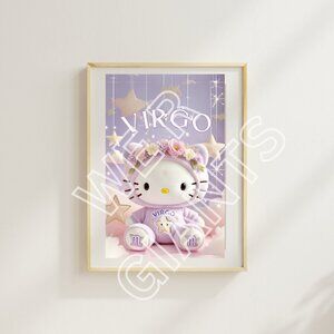 Zodiac Sign Virgo Hello Kitty Art Poster 11X17